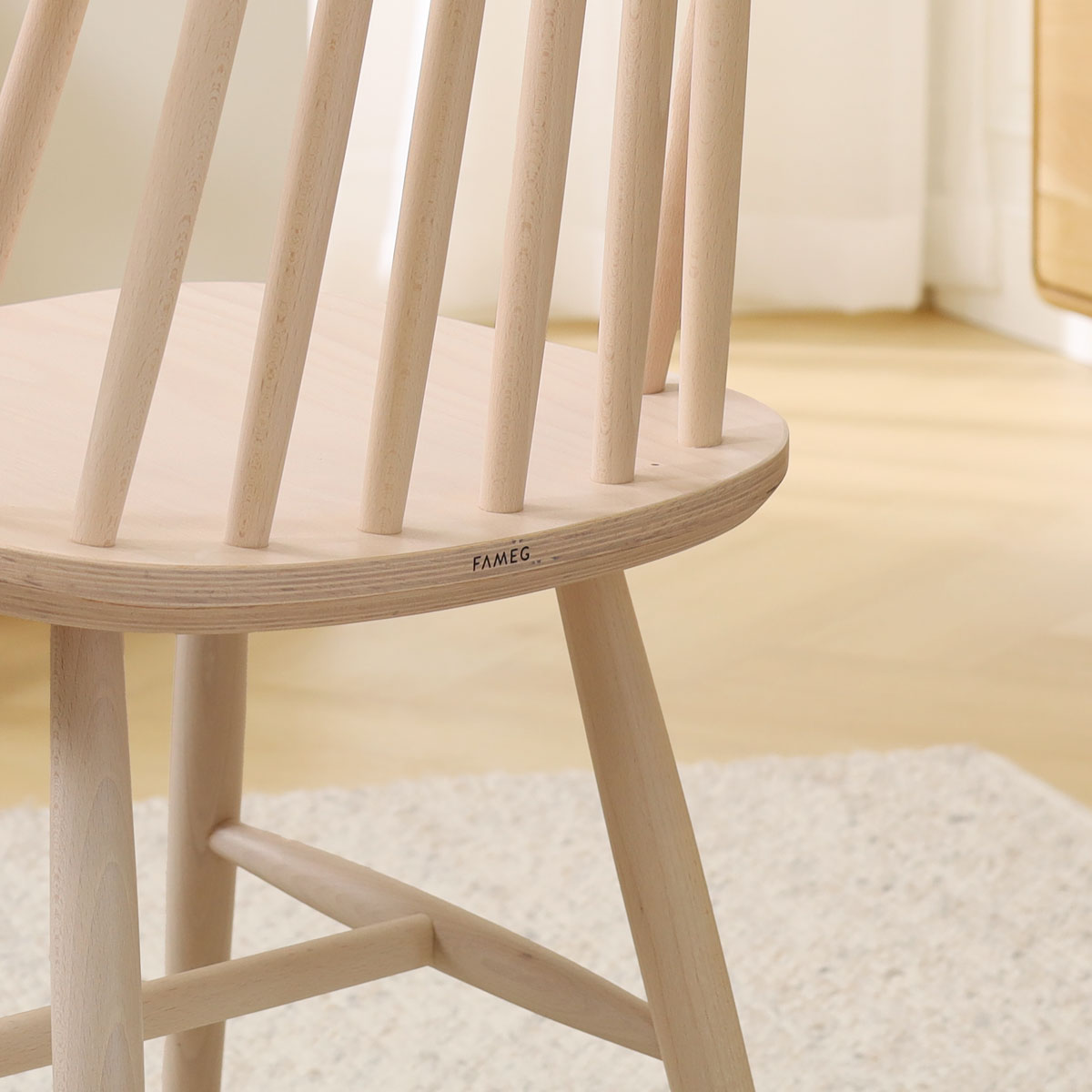 Houten spijlenstoel Filou - whitewash
