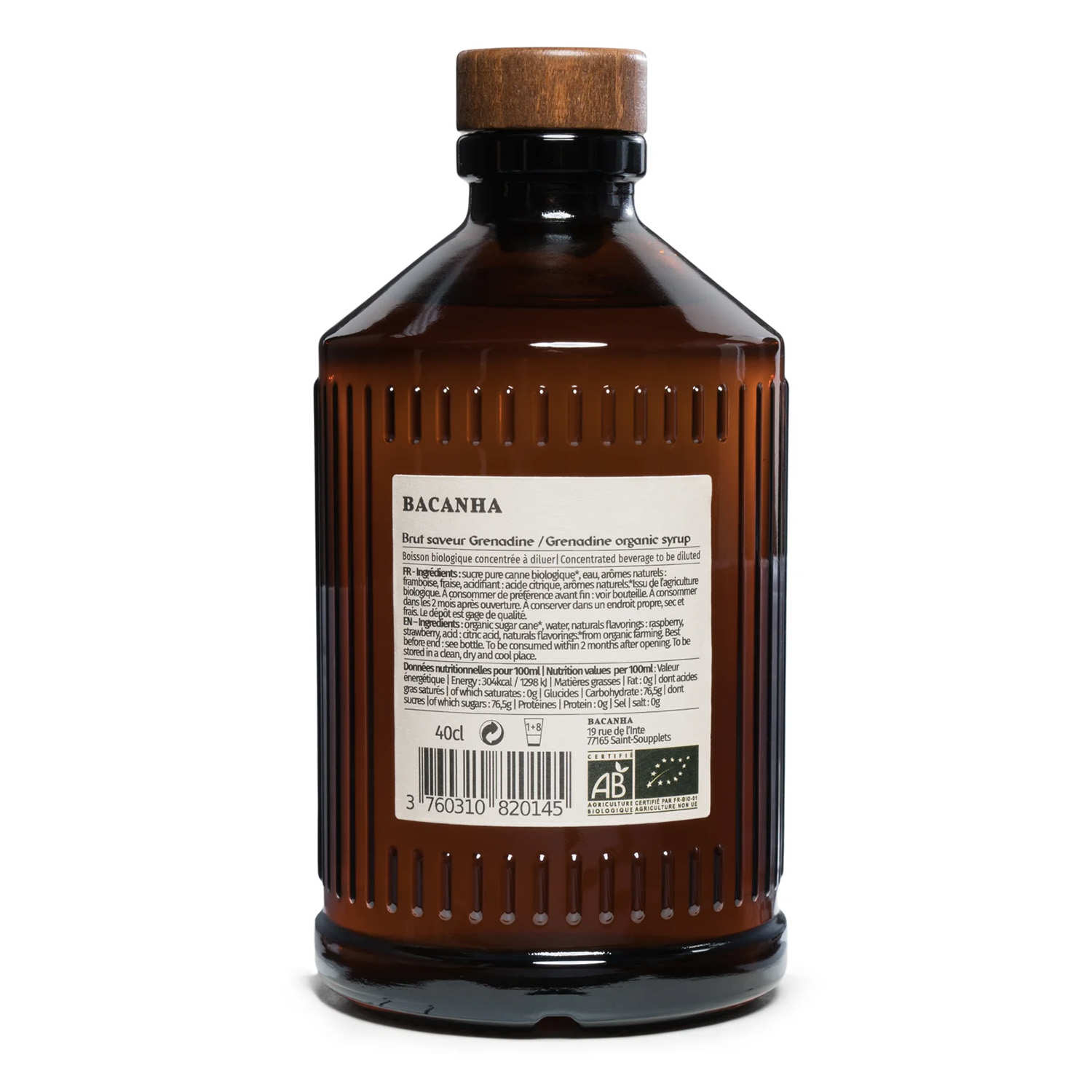 Sirop de grenadine brut bio - Bacanha