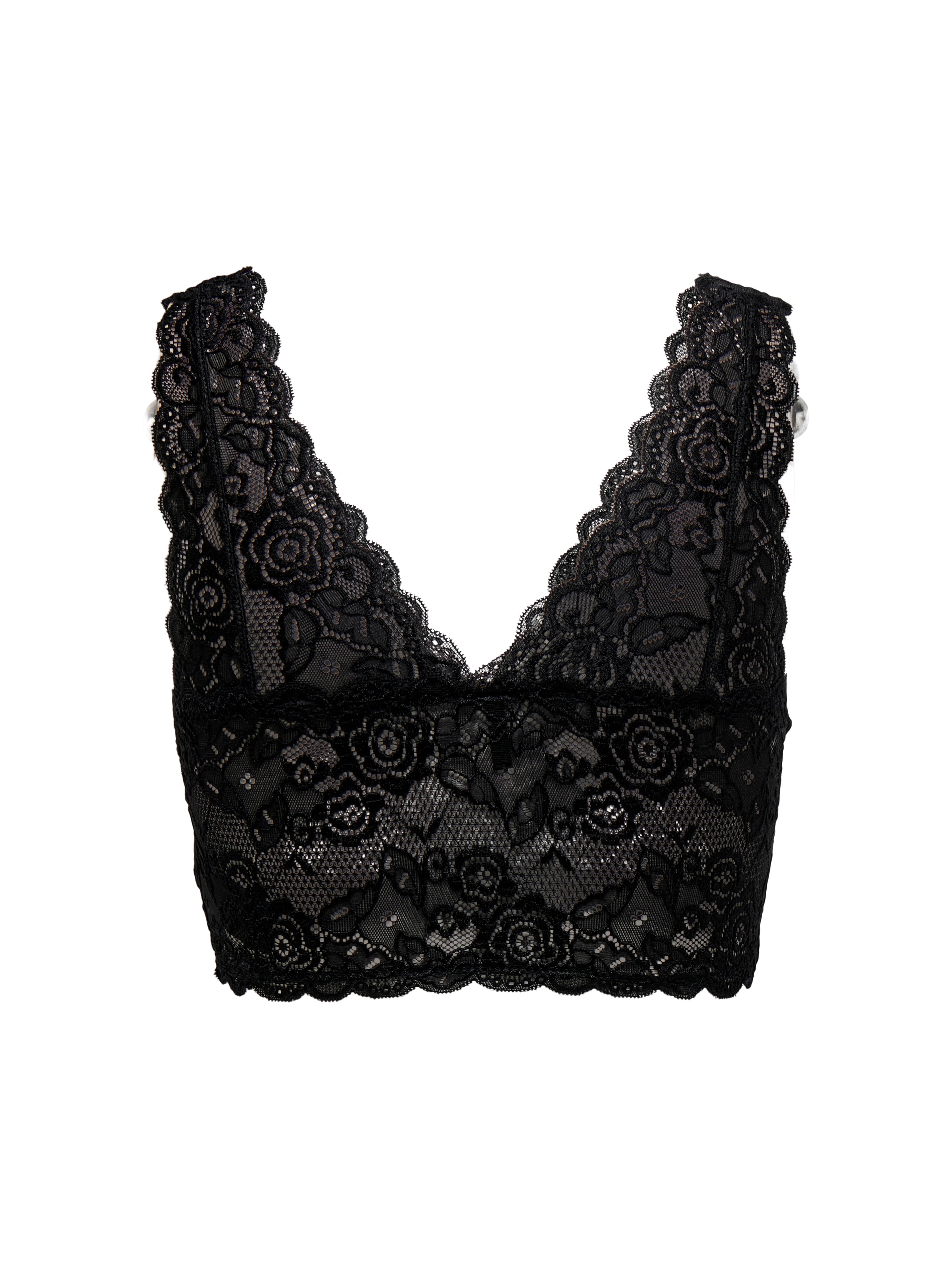ONLY Spitzentop »ONLCHLOE – Spitzen-Bra mit gepolsterten Cups und Stretch«, regular fit, feminin, Spitze, Kunstfaser, V-Ausschnitt