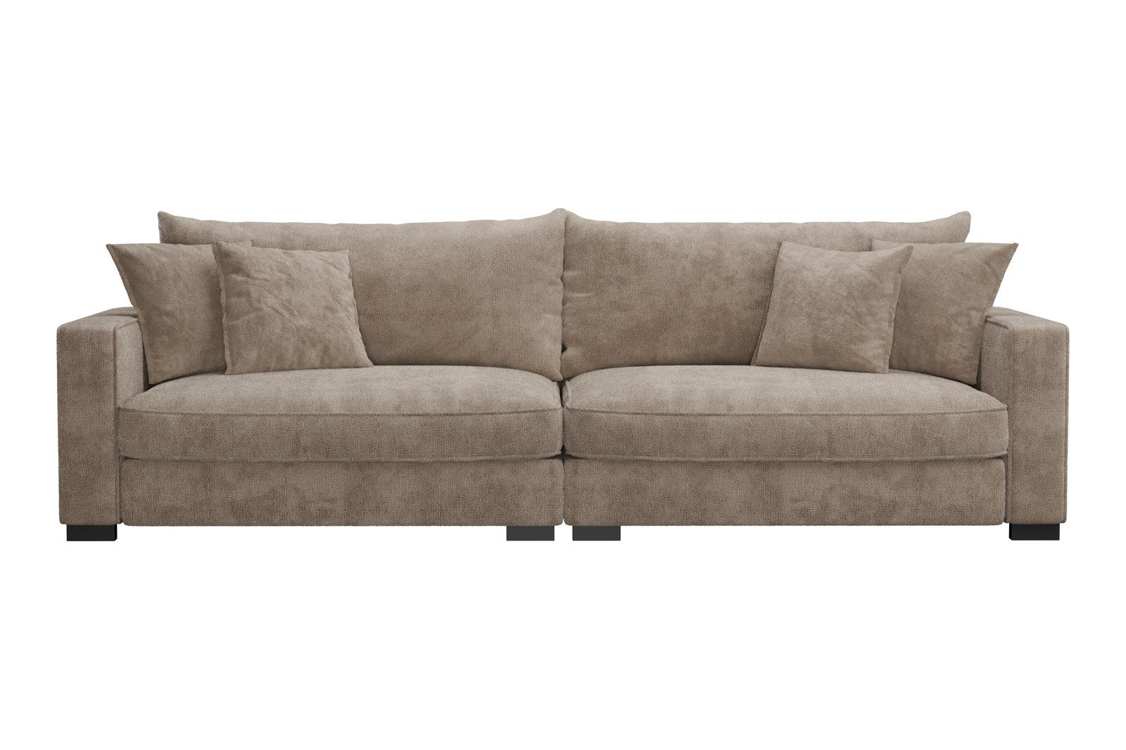 Rossi Lux 4-seter sofa Tekstil Genesis 4 Beige, arm B med sorte ben. Std. Komfort.