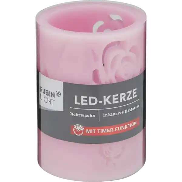 LED Kerze Cut-Out Rosen mit Timer 10cm