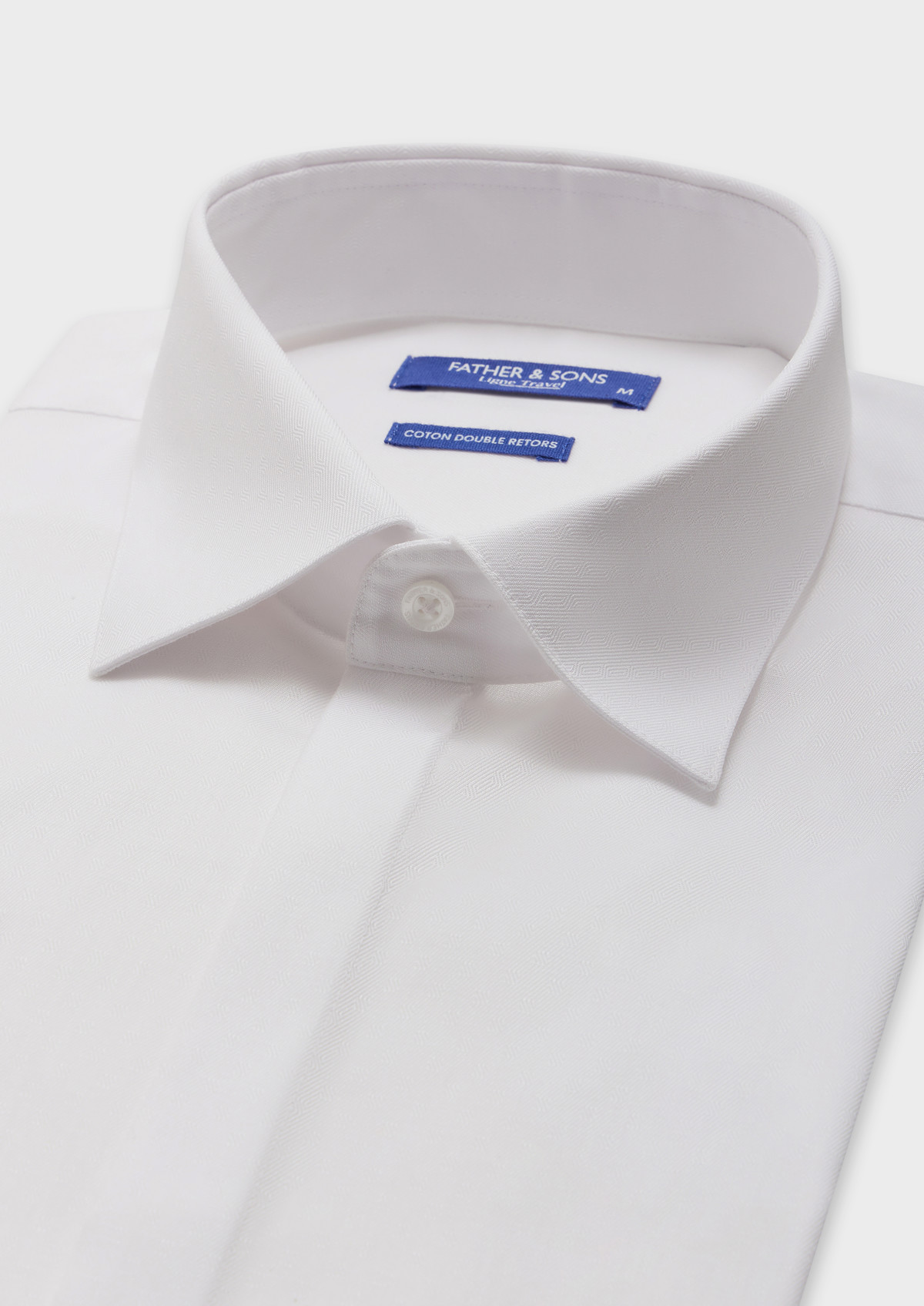 Chemise habillée non-iron Regular en coton façonné uni blanc