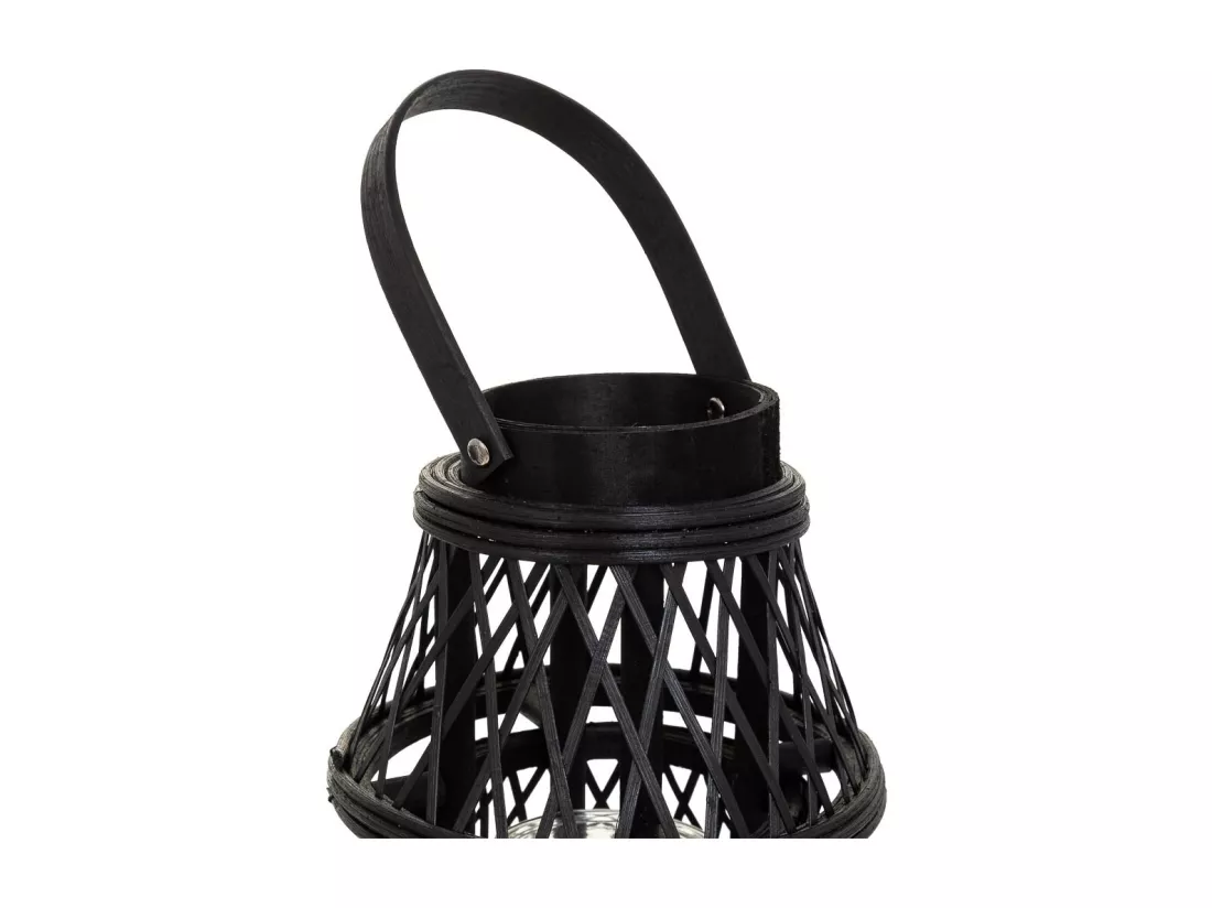 Lanterne photophore en bambou marron d23,5x29h