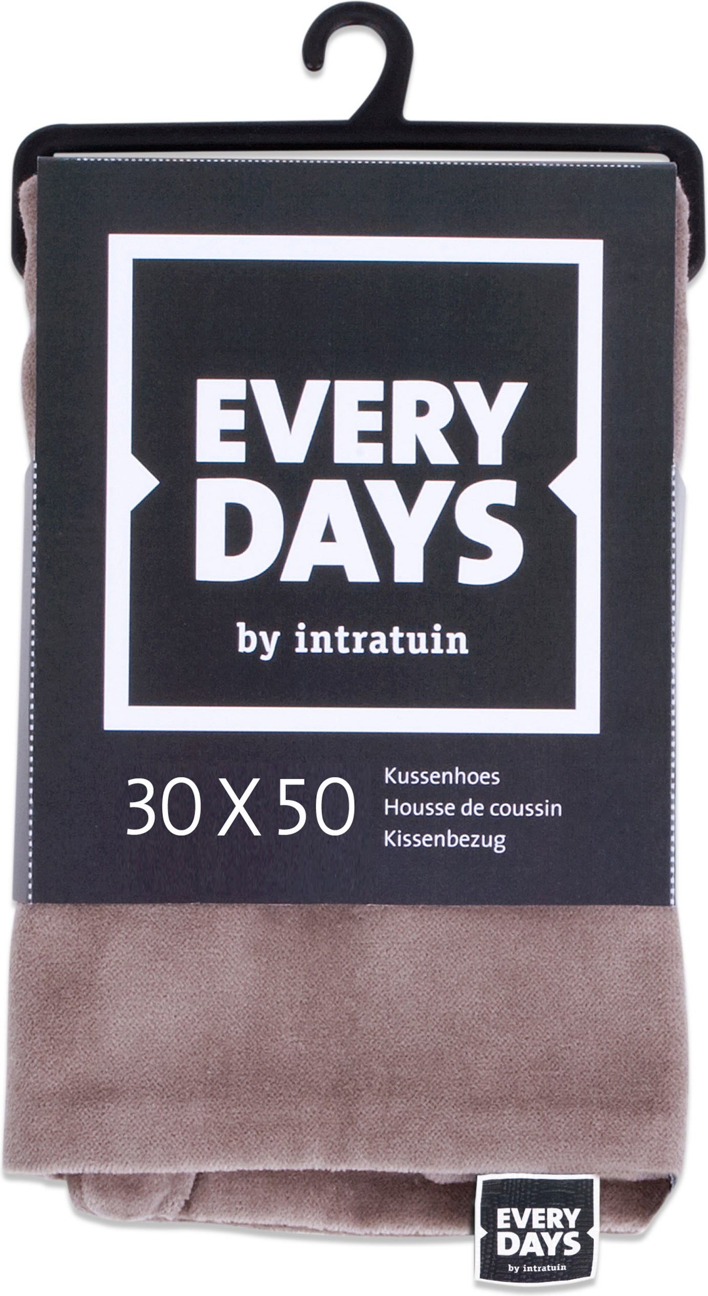 Everydays kussenhoes Fluweel taupe 30 x 50 cm