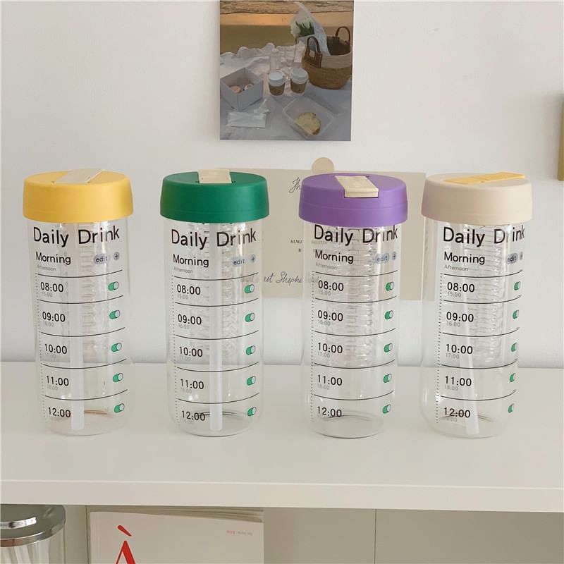 Olsin - Alarm Print Glazen Thee-infuser Drinkfles