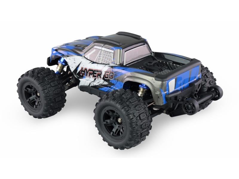Amewi Monster Truck Hyper GO Brushed 4WD GPS, Blau 1:16, RT Off-Road RC Modellauto mit Allradantrieb und 40 km/h Höchstgeschwindigkeit