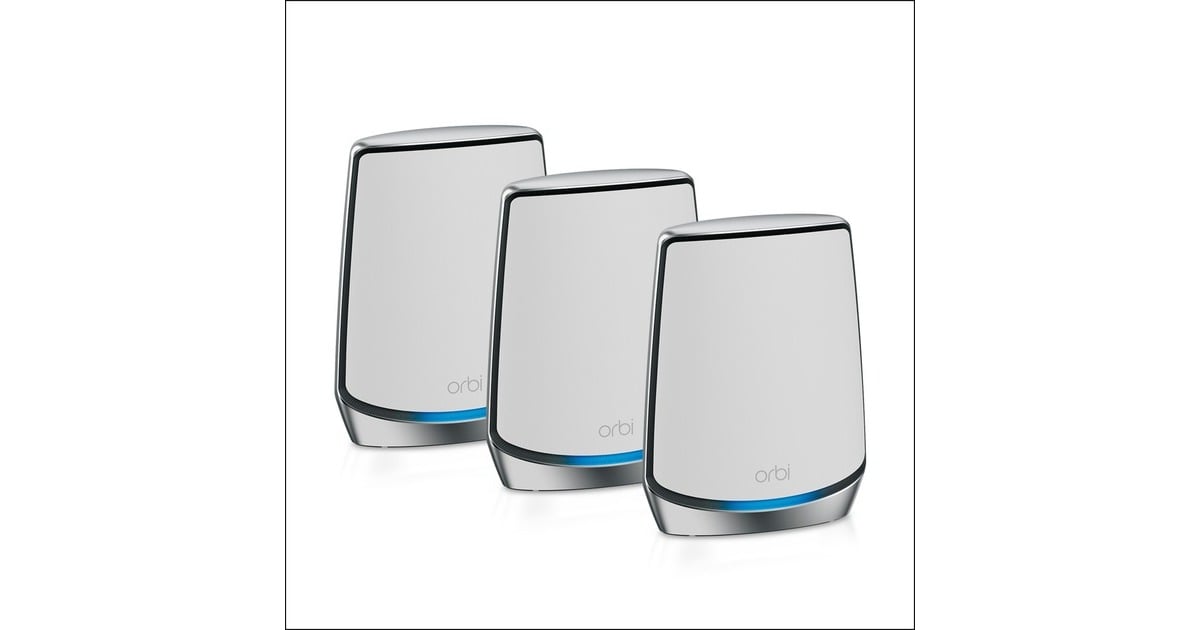 NetgearOrbi WiFi 6-systeem (RBK853) AX6000 mesh router  (1x Router (RBR850), 2x Satellieten (RBS850), Dekking tot 700 m²)