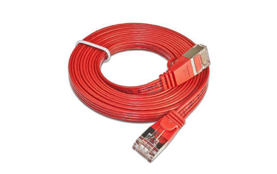 Slimpatchkabel RJ-45 - RJ-45, Cat 6, STP, 7.5 m, RotGeschirmtes Twisted-Pair-Kabel (STP) mit Klinkenschutz