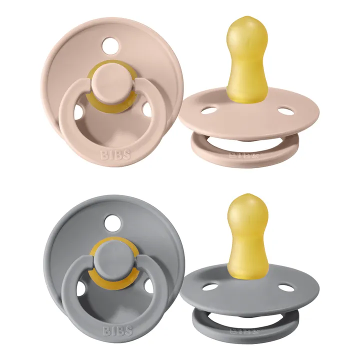 Bibs Tétines en caoutchouc naturel - Set de 2 | Gris