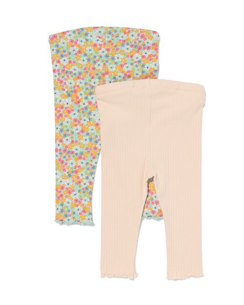 2 leggings bébé côtelés multi
