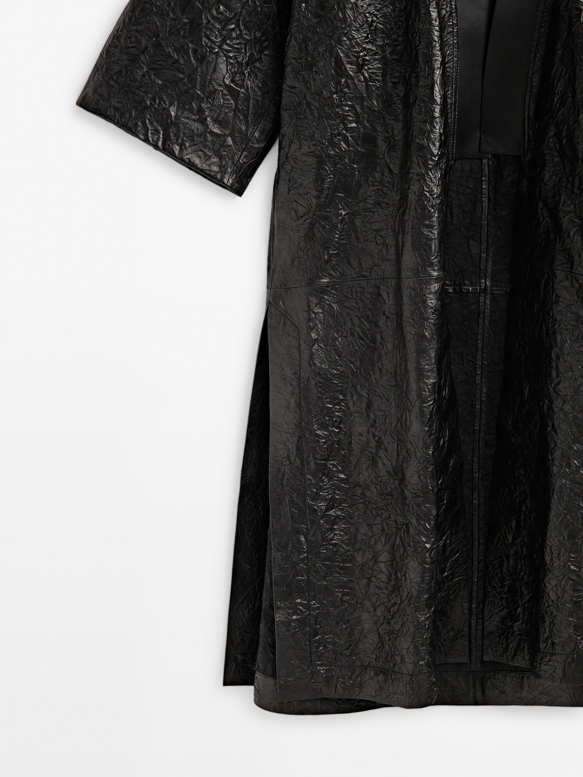 Kimono piel napa craquelada Edição limitada - NEGRO