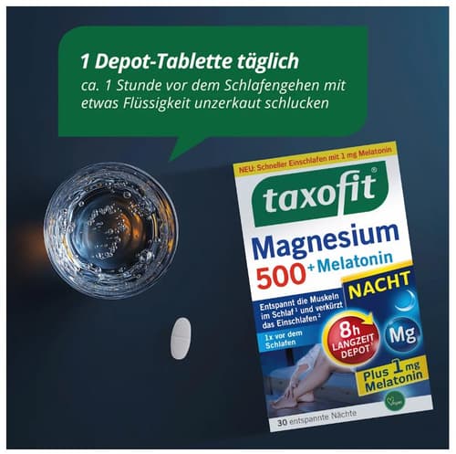 Taxofit Magnesium 500+Melatonin Nacht 30 Tabletten
