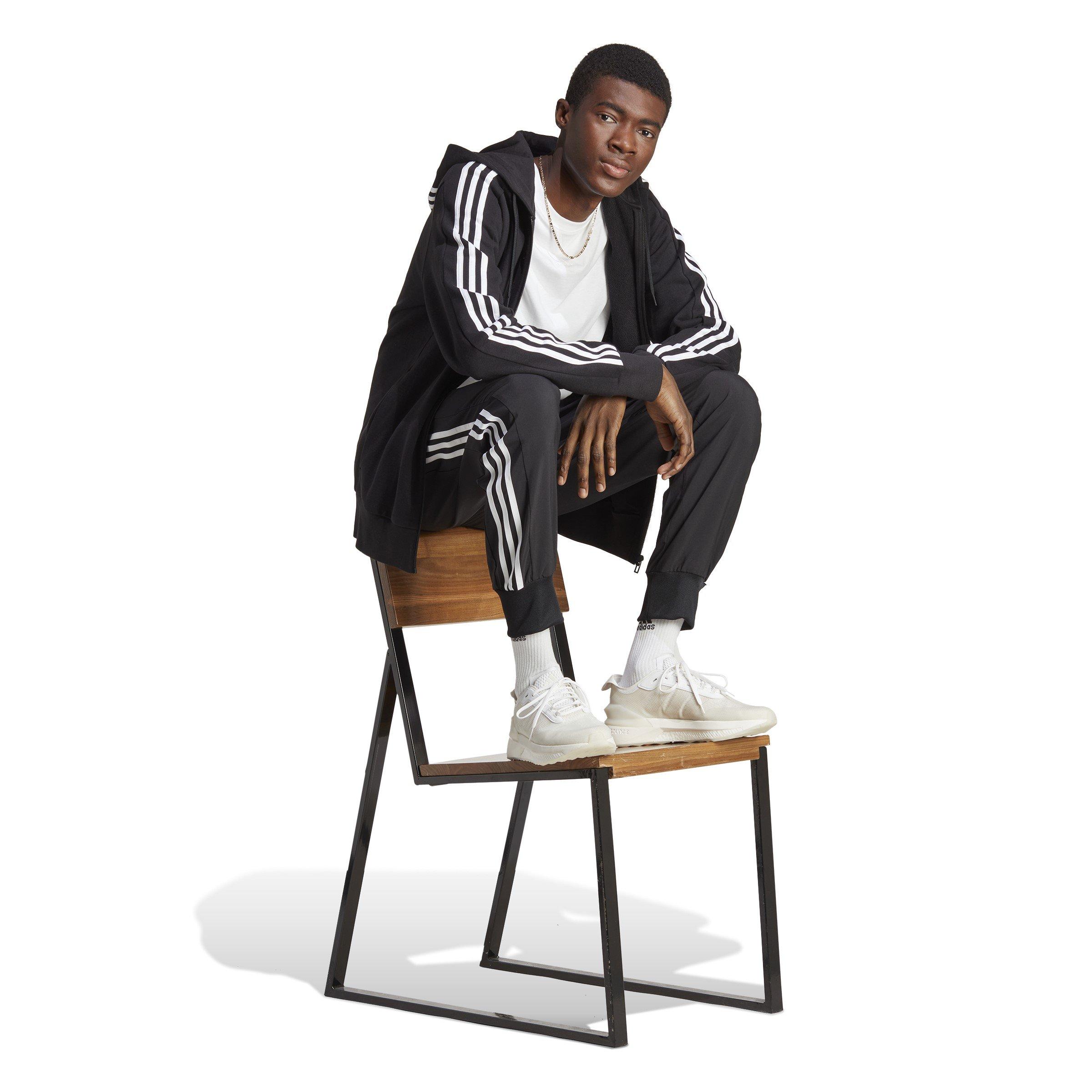 adidas Essentials French Terry 3 Stripes Zip Hoodie Mens