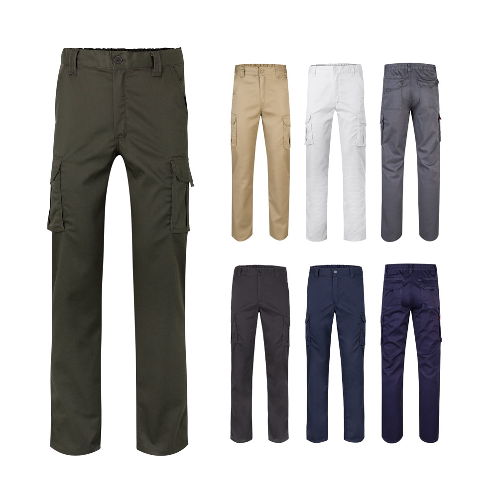 Velilla 36008 - Pantalon stretch, multipoches (290g/m²), en coton (46%), EME (38%) et polyester (16%)