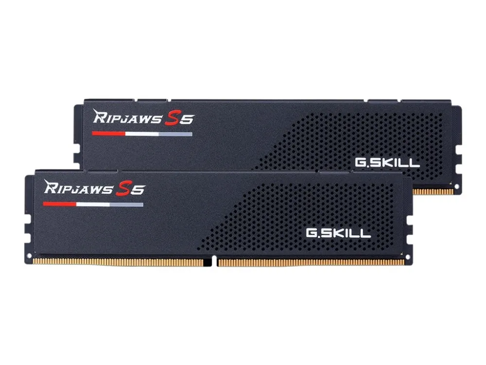 G.Skill Ripjaws S5 - DDR5 - sæt - 32 GB: 2 x 16 GB - DIMM 288-PIN lav profil - 6800 MHz / PC5-54400 - CL34 - 1.4 V - ikke bufferet - on-die ECC - mat sort