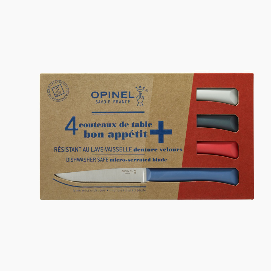 Coffret de 4 couteaux de table Bon Appétit + Primo (Couleurs panachées)
