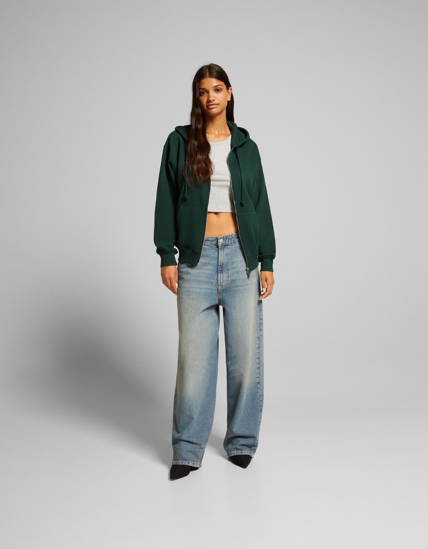 Moletom com zíper oversized