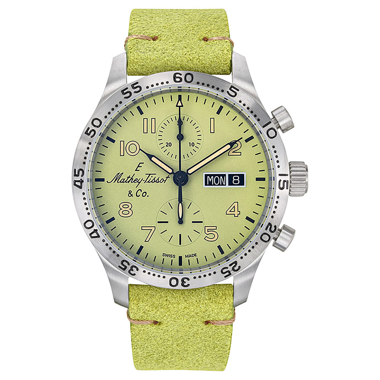 Mathey-Tissot Montre Homme en Cuir Automatique Type 21 Chrono verte