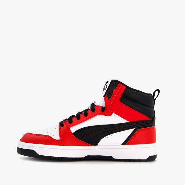 Puma Rebound V6 Mid jongens sneakers rood/zwart
