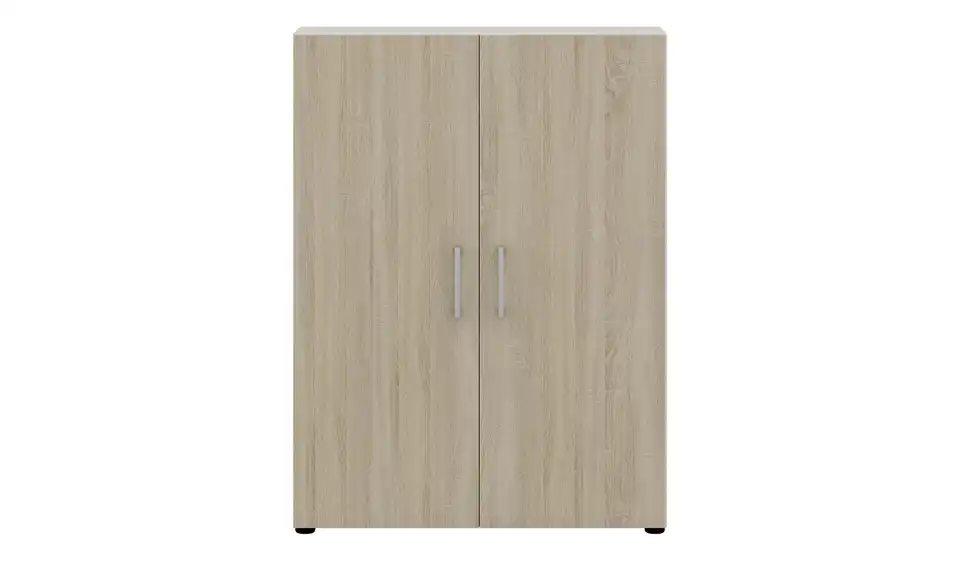 Aktenschrank Kasai 2 Türen 107,2 cm Weiß, Eiche Sonoma (Nachbildung)