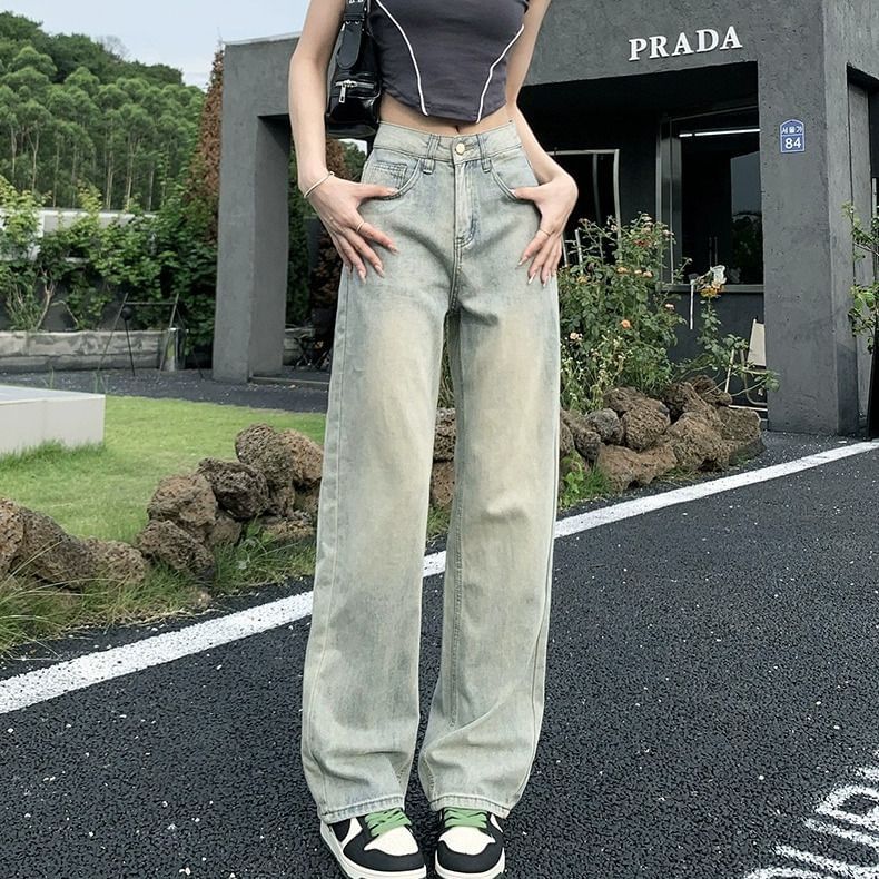 Kira Kira - High Rise Washed Wide Leg Jeans
