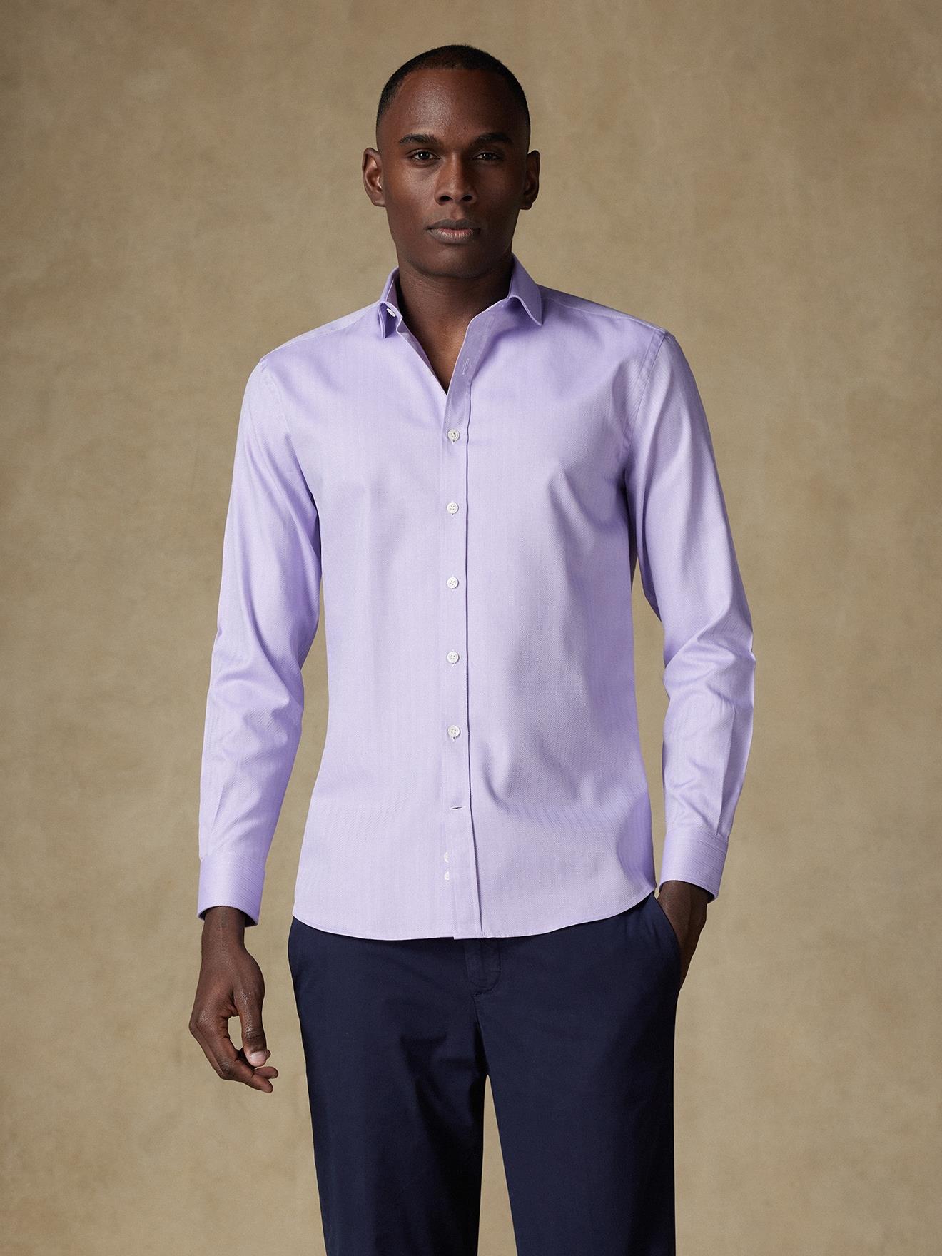 Chemise en chevron parme