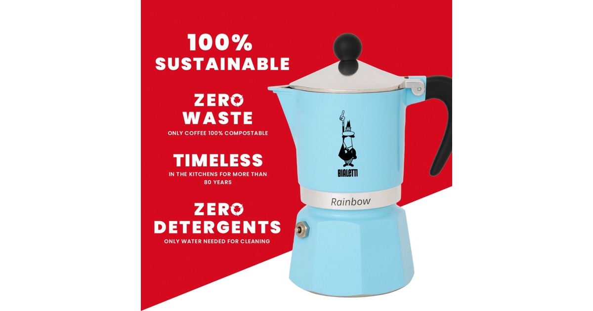 BialettiRainbow espressomachine  (Lichtblauw, 6-kops)