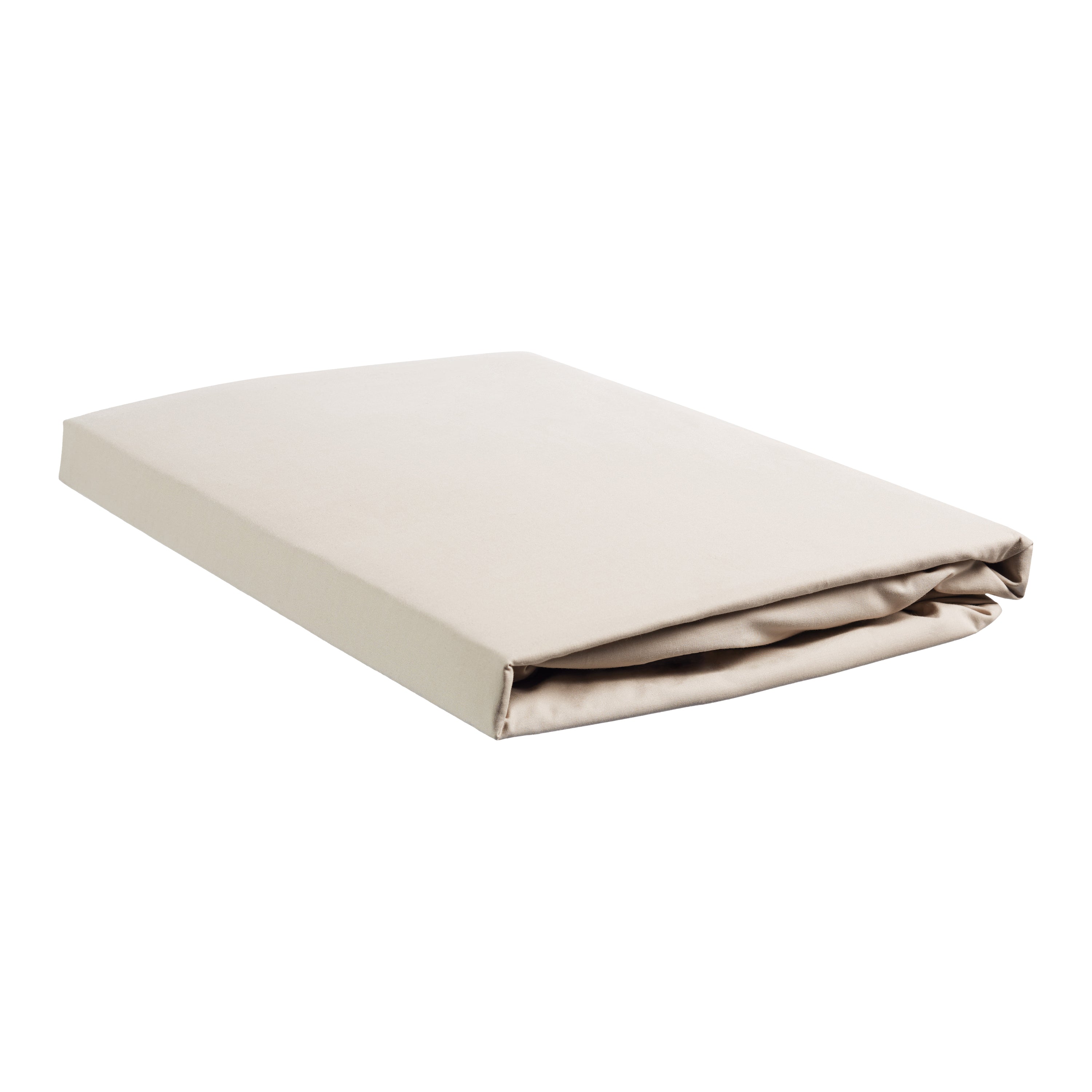 Ambiante Cotton Uni Hoeslaken 180 x 210/220 cm - Zand