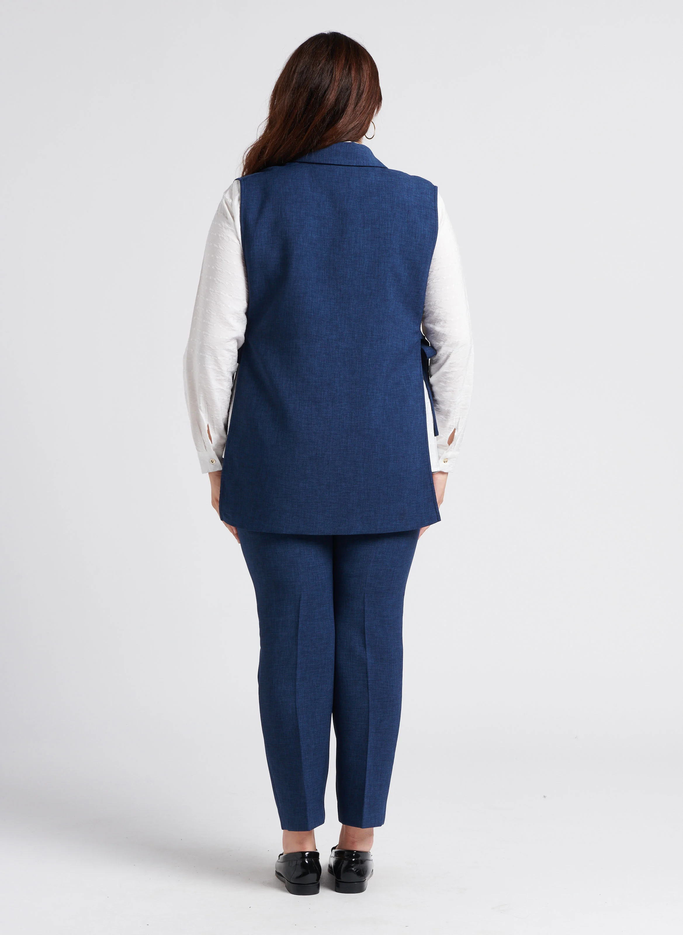 REGNO - Pantalon droit à pince taille haute| Bleu