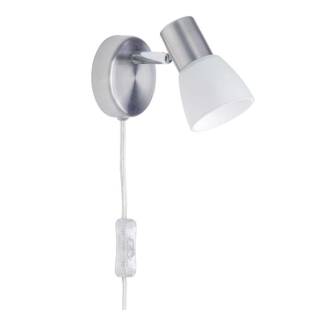 Wandlamp Luca in zilver en chroom E14 met netstekker