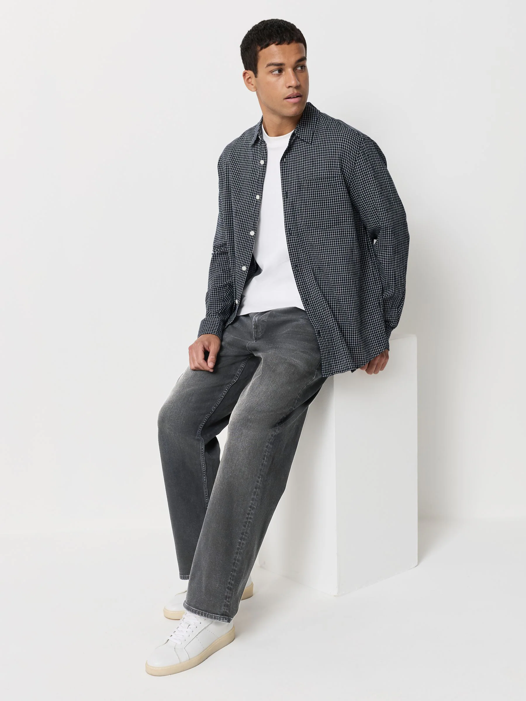 Zwarte wassing - Baggy pasvorm - Klassieke stretchy jeans