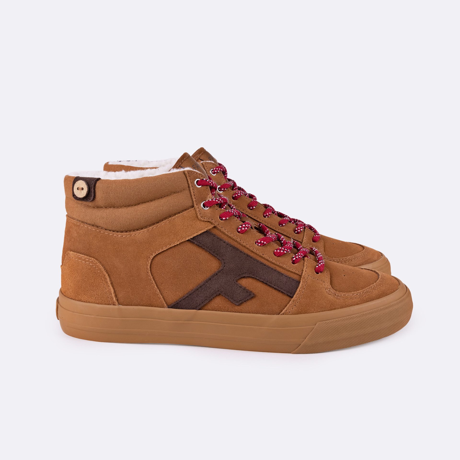 Tennis camel suède et coton - modèle Walnut mid