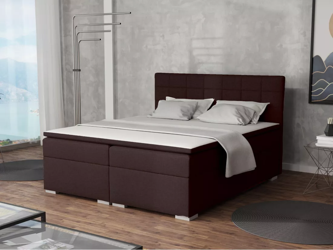 LIT BOXSPRING avec rangements pour la literie Torland, 140x200 cm, Lux 13 (Marron)