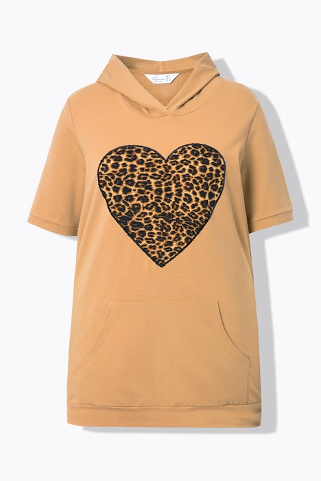 Hoodie, Loose Fit, Leo-Herz, Halbarm