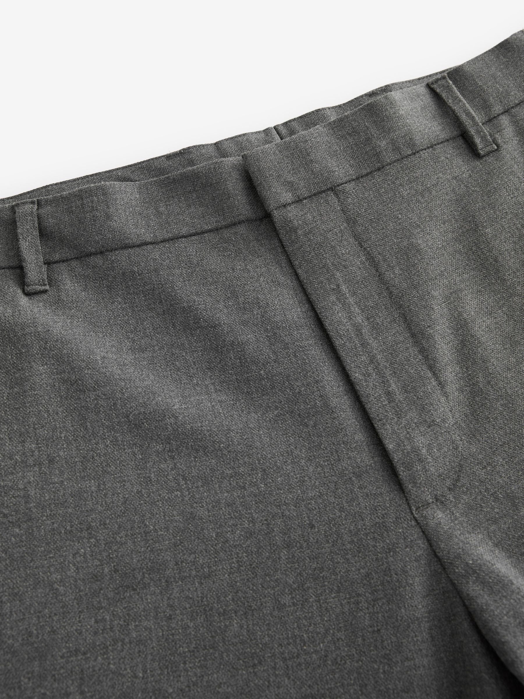 Antraciet - Slim Fit - Elasticated Waist Motionflex Stretch Smart Trousers
