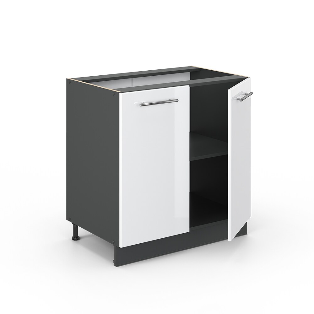 VICCO Spülenunterschrank 80 cm Weiß Hochglanz Küchenschrank Hängeschrank Küchenzeile Fame-Line