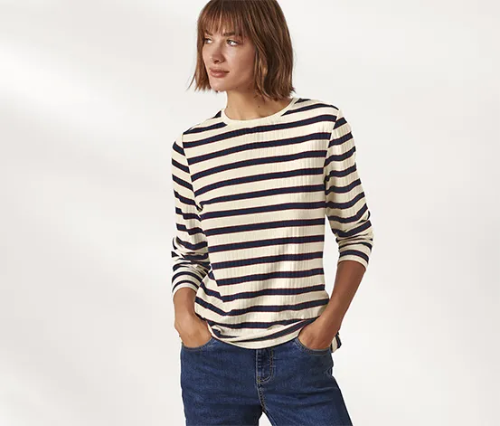 Geripptes Langarmshirt