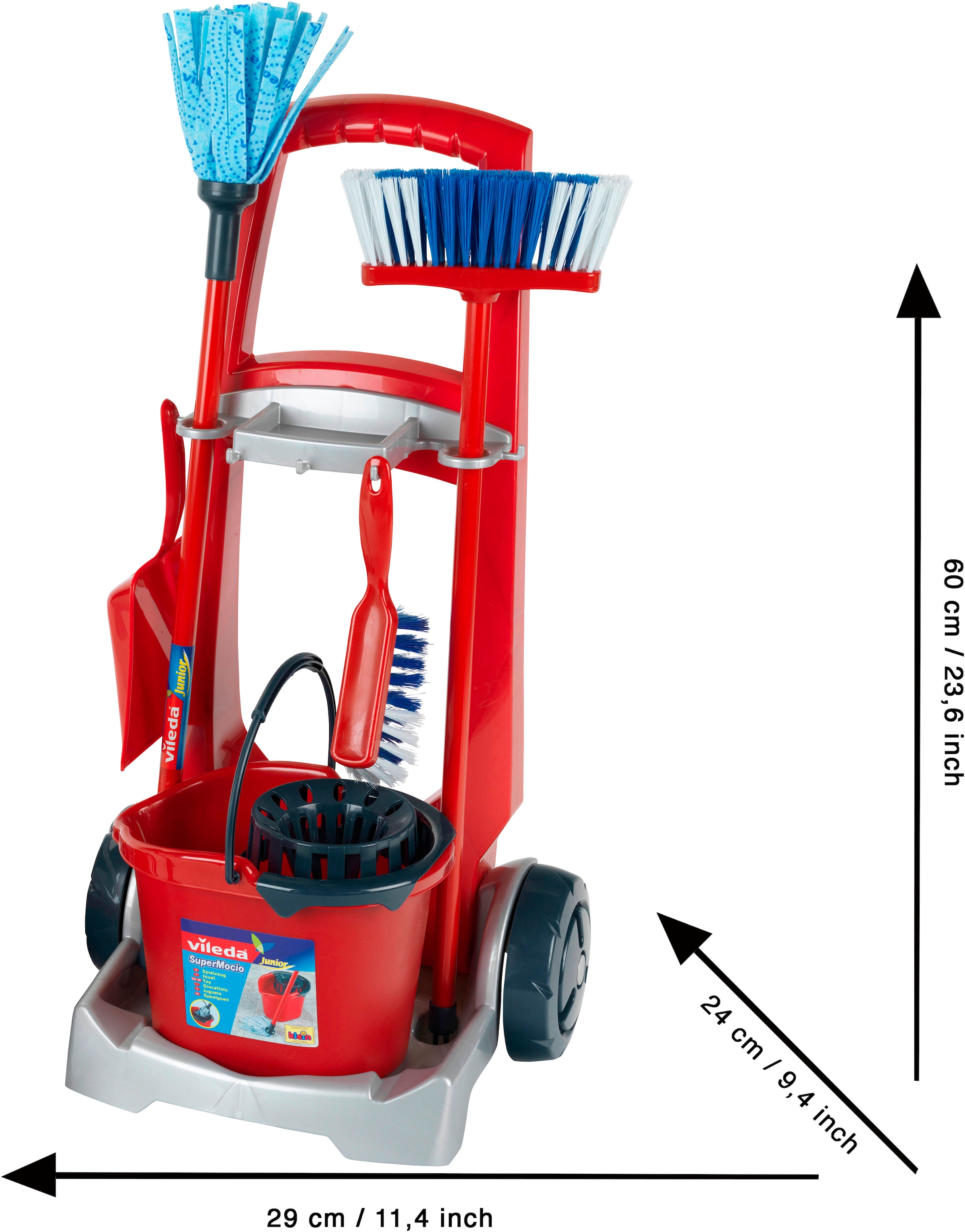 Klein Kinder-Putzwagen »Vileda Besenwagen mit Vileda Staubsauger« mit Spielstaubsauger, Made in Germany