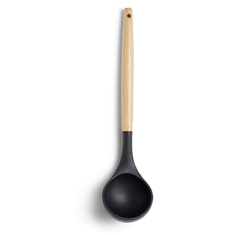 Louche en silicone avec manche en bois L.31,5cm