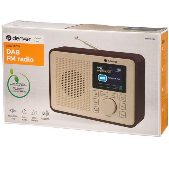 Denver DAB+&FM-radio delvist lavet af bioplast