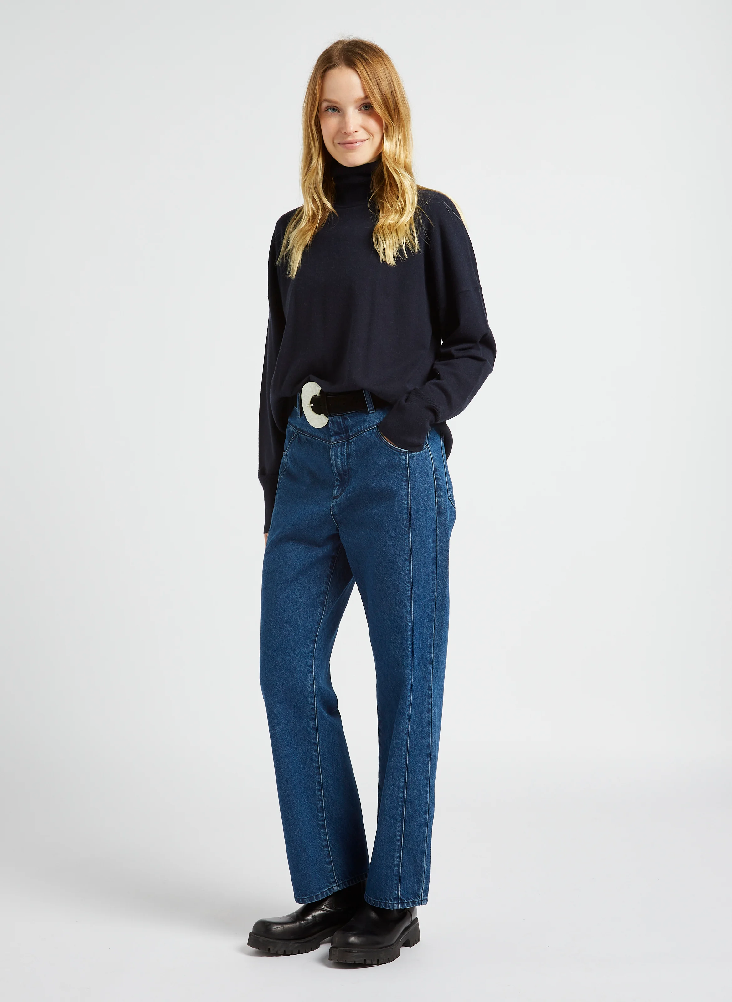 TANAKA - Pull ample col roulé| Bleu
