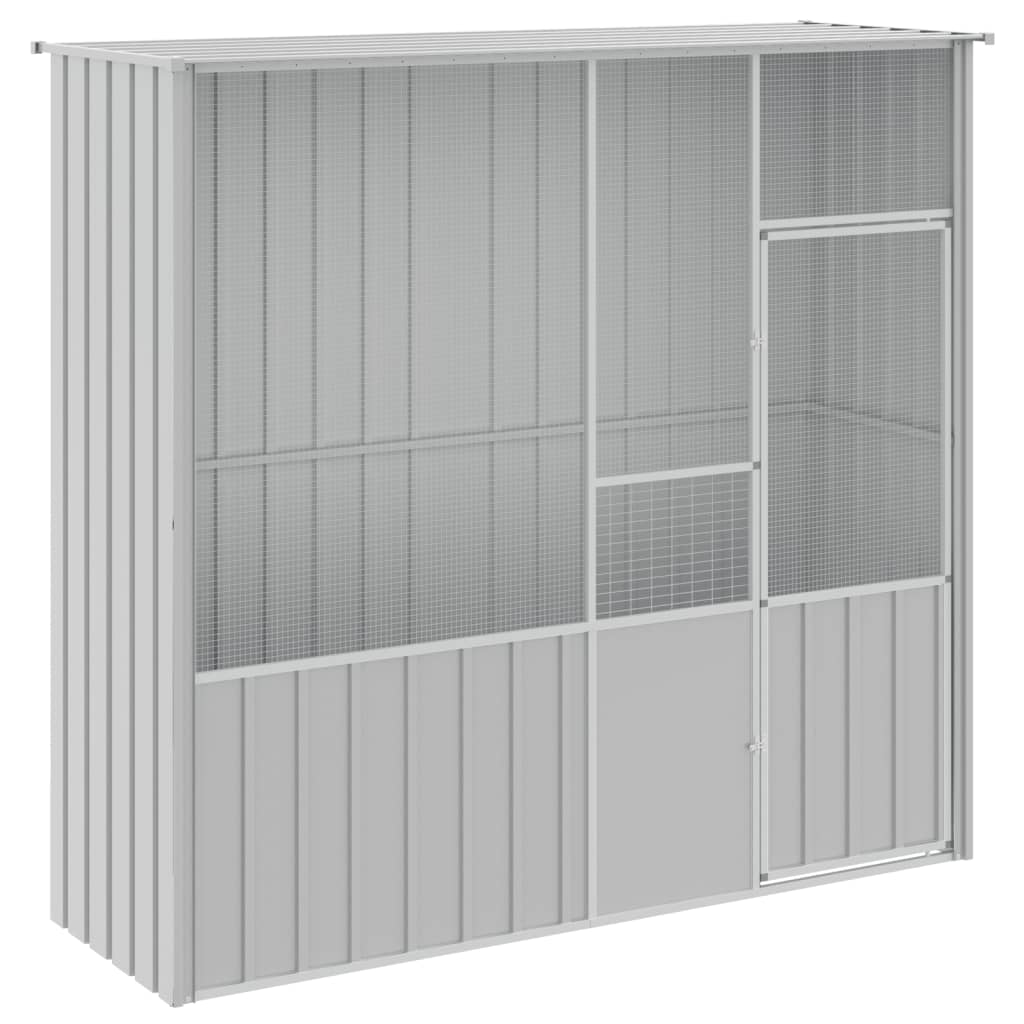 Gaiola para pássaros vidaXL, aço galvanizado, cinza, 115x78x200 cm