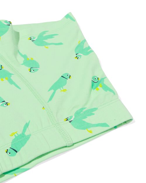 3 boxers enfant coton stretch oiseaux vert