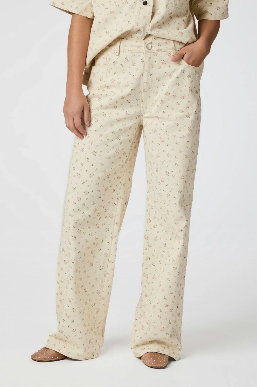 Neo Noir Semba Floral Denim Pants 165228