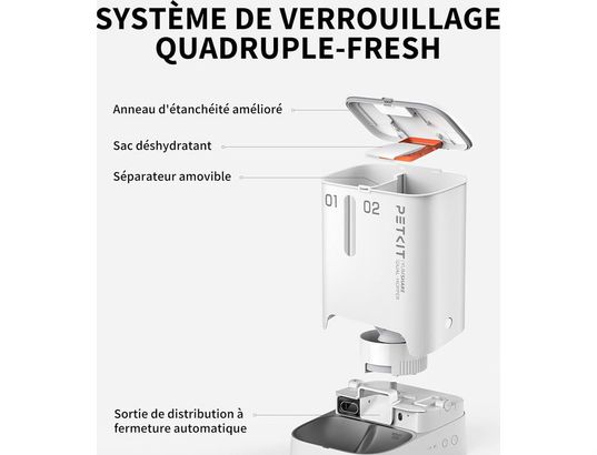 PETKIT - Distributeur de croquettes YUMSHARE DUAL-HOPPER avec caméra (D4SH) - 7659