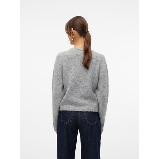 Vero Moda Novah Striktrøje, Medium Grey Melange, XL