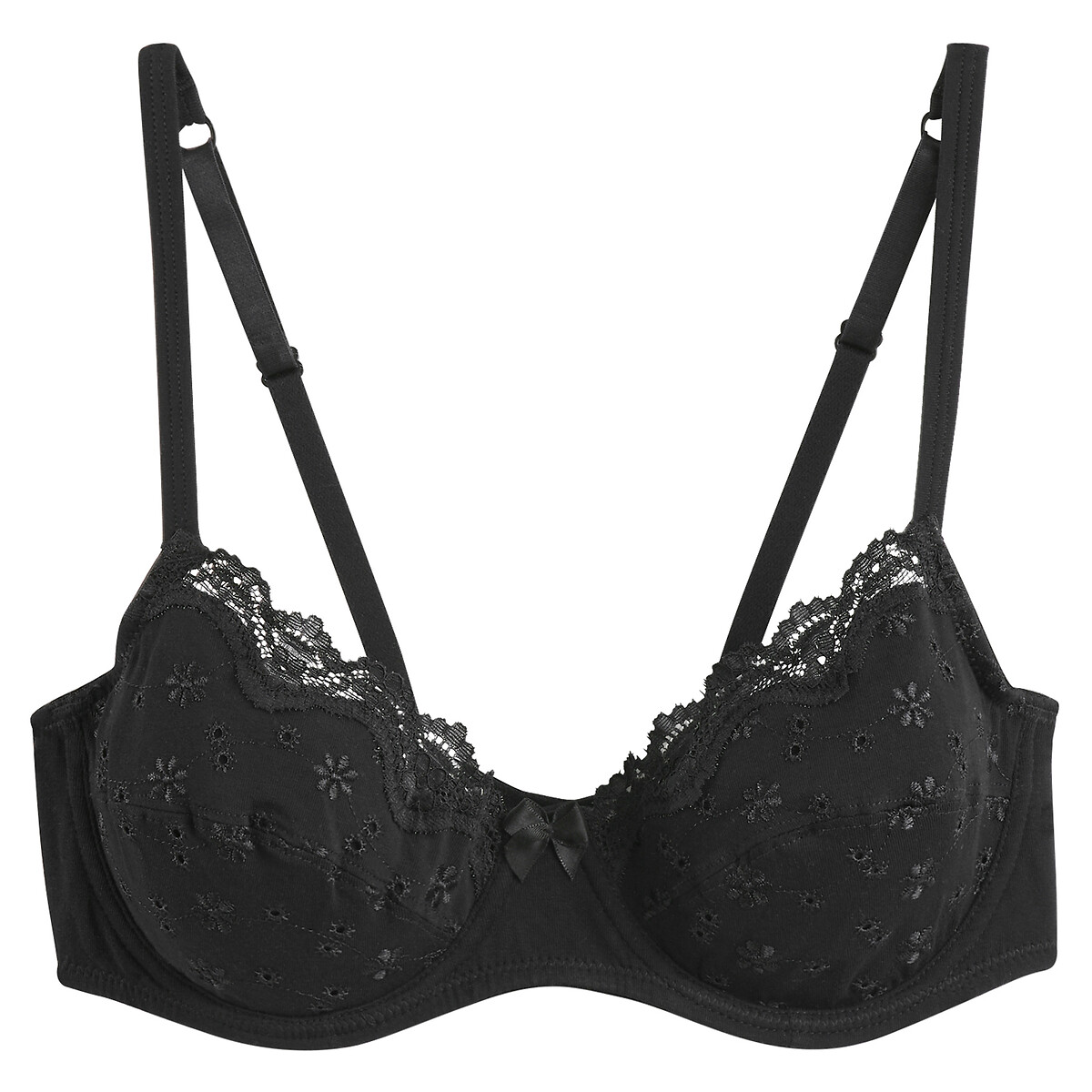 COLEÇÕES LA REDOUTE<br>Sutiã de cobertura total em algodão bordado, Galya