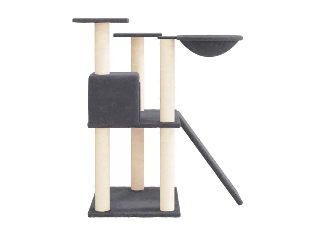 Arbre à chat avec griffoirs en sisal Gris foncé 83 cm