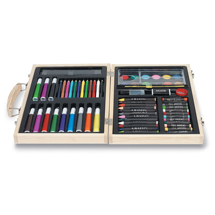 GiftRetail IT2369 - GENIO Coffret Créatif Artiste Complet en Bois