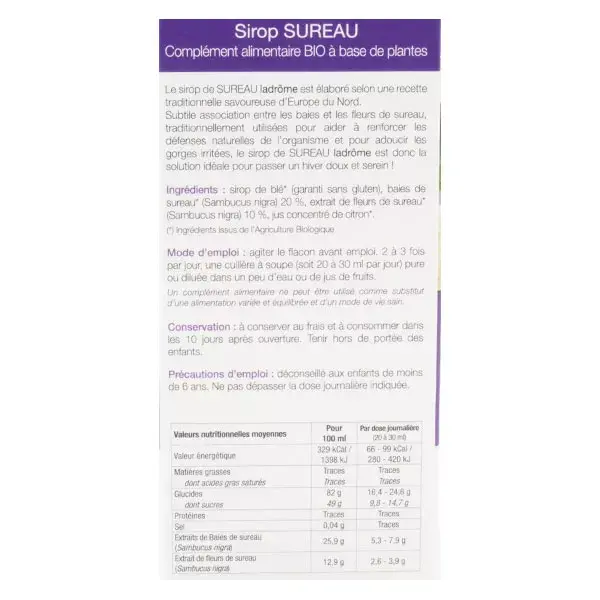 Xarope de Sabugueiro Orgânico à Base de Plantas Ladrome Fresh 150ml